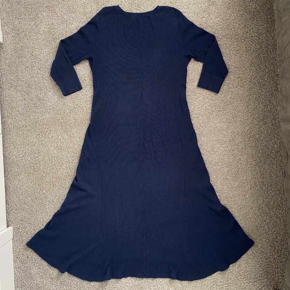 Polo Ralph Lauren Women’s Waffle-Knit Maxidress Spring Navy Heather Size L - Picture 6 of 6
